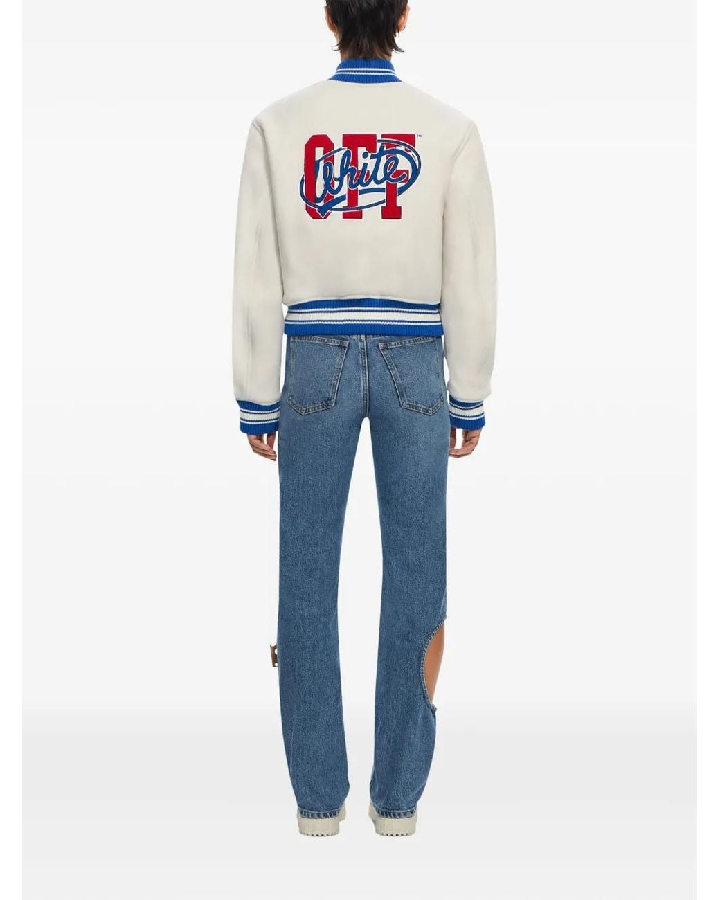 Off-White c/o Virgil Abloh Blue Veste Bomber À Patch Logo