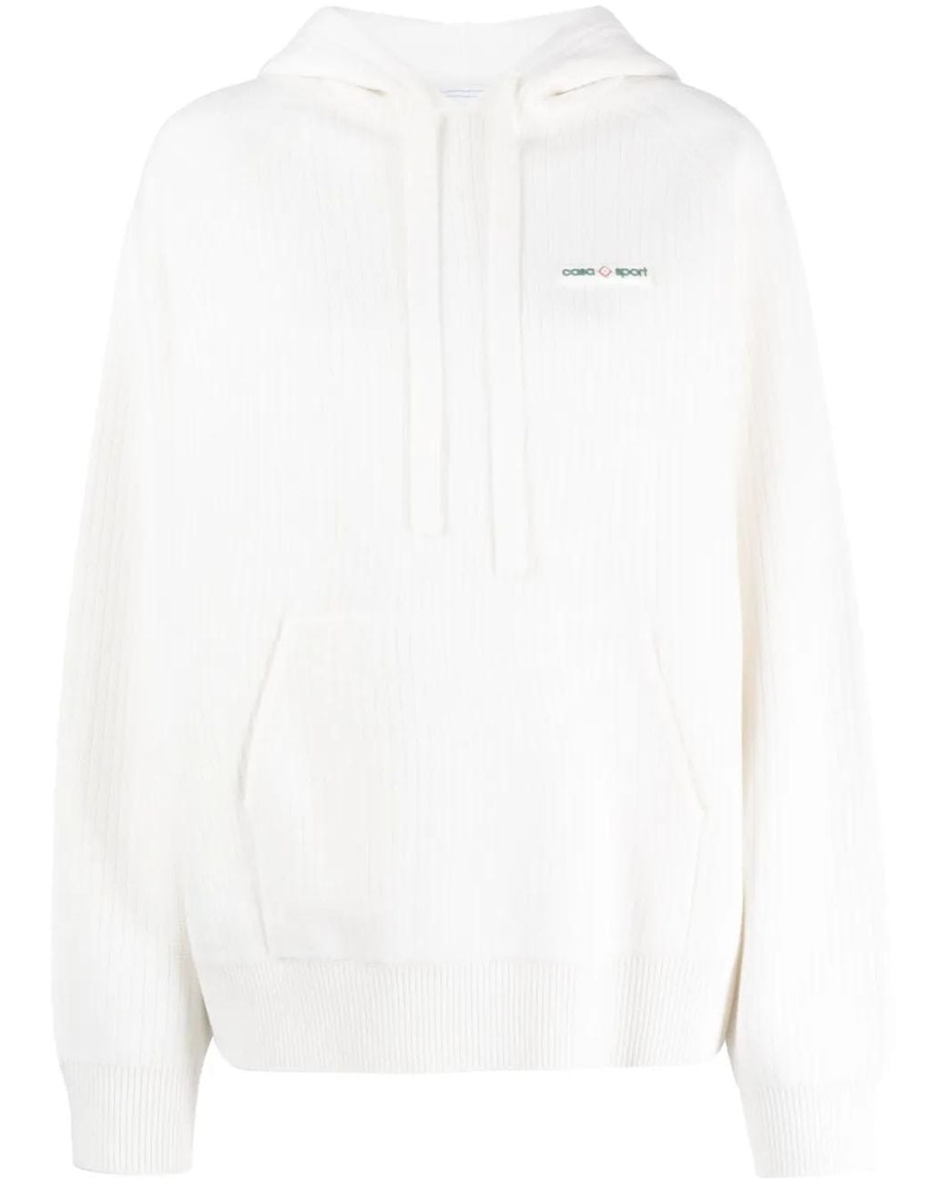 Casablanca White Casa Sport Ribbed Hoodie