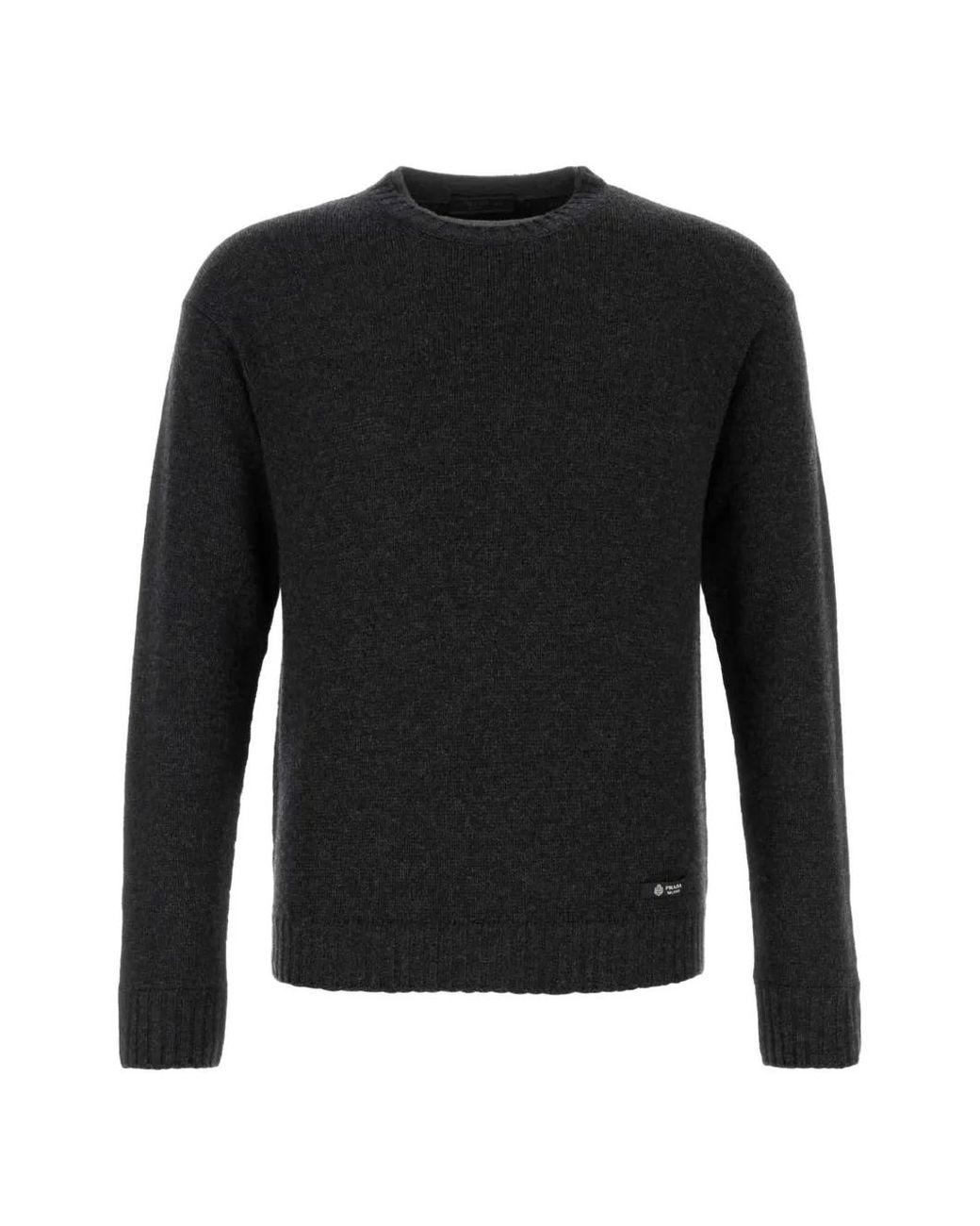 Prada Black Cashmere Crew-Neck Sweater for men