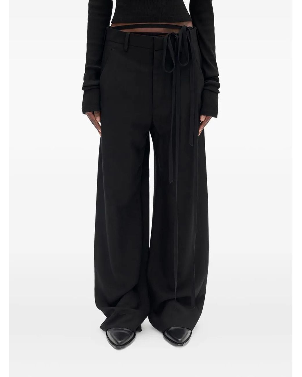 Ann Demeulemeester Blue Anneke Tie-Waist Palazzo Pants