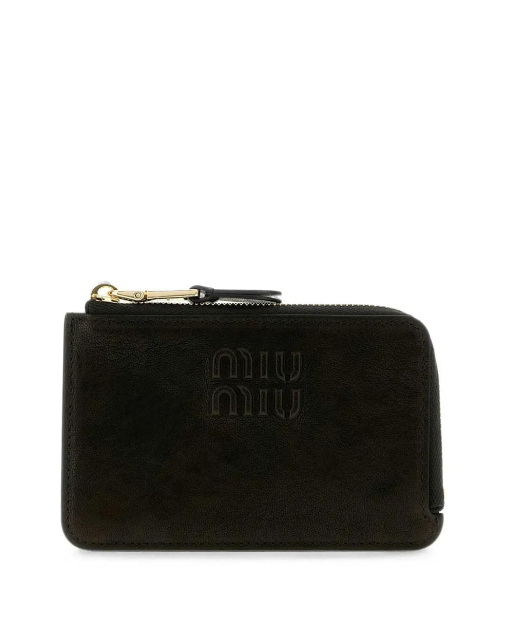 Miu Miu Black Nappa-Leather Envelope Card Holder