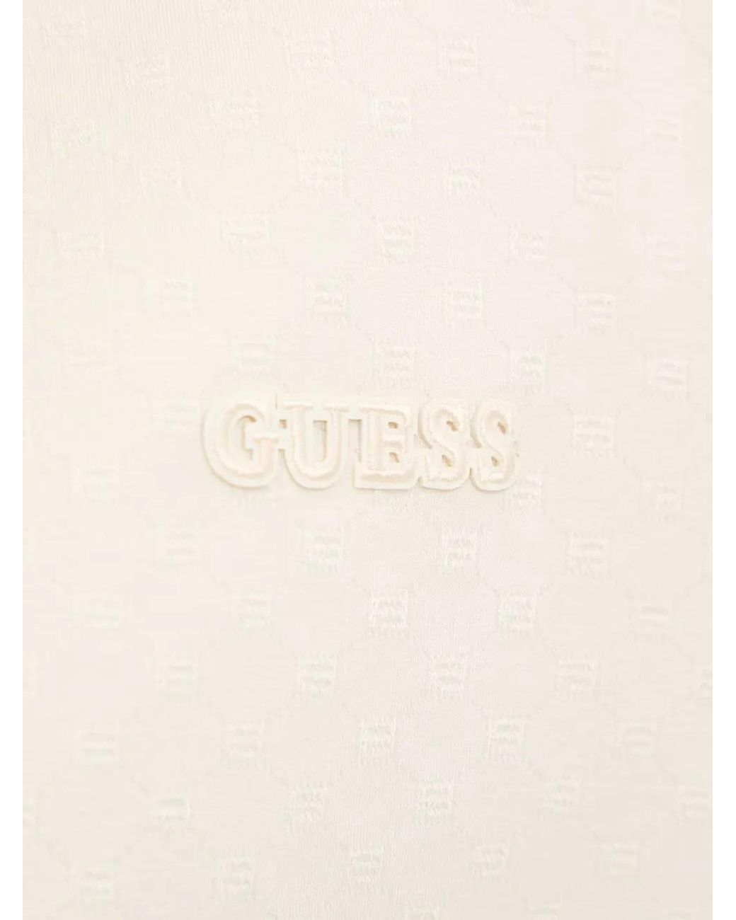 Guess White Logo-Embroidered Polo Shirt