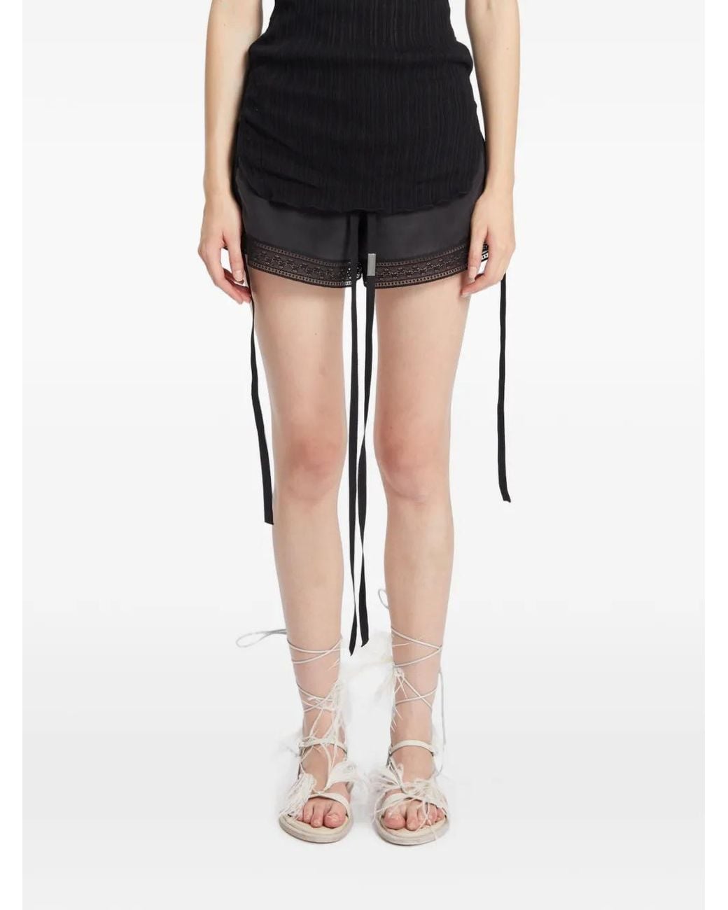 Ann Demeulemeester Black Sandales Sukhada À Détails De Plumes