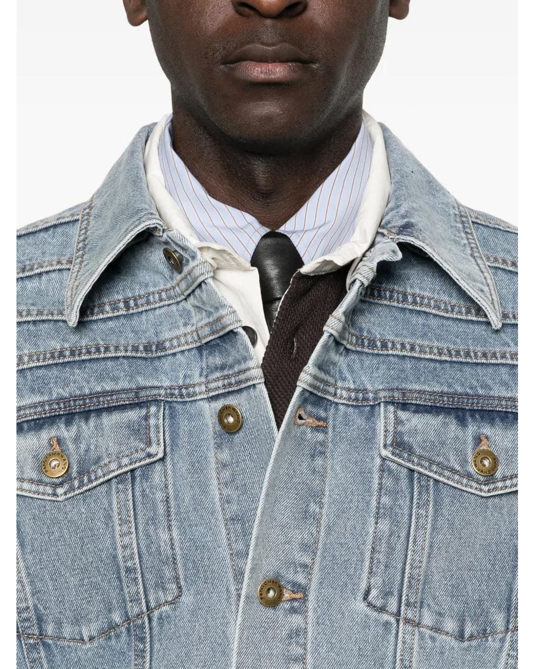 Feng Chen Wang Blue Button-Up Denim Jacket