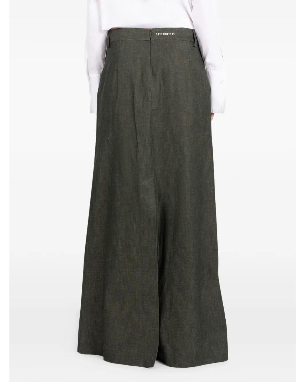 Societe Anonyme Gray Victoria Front-Slit Maxi Skirt