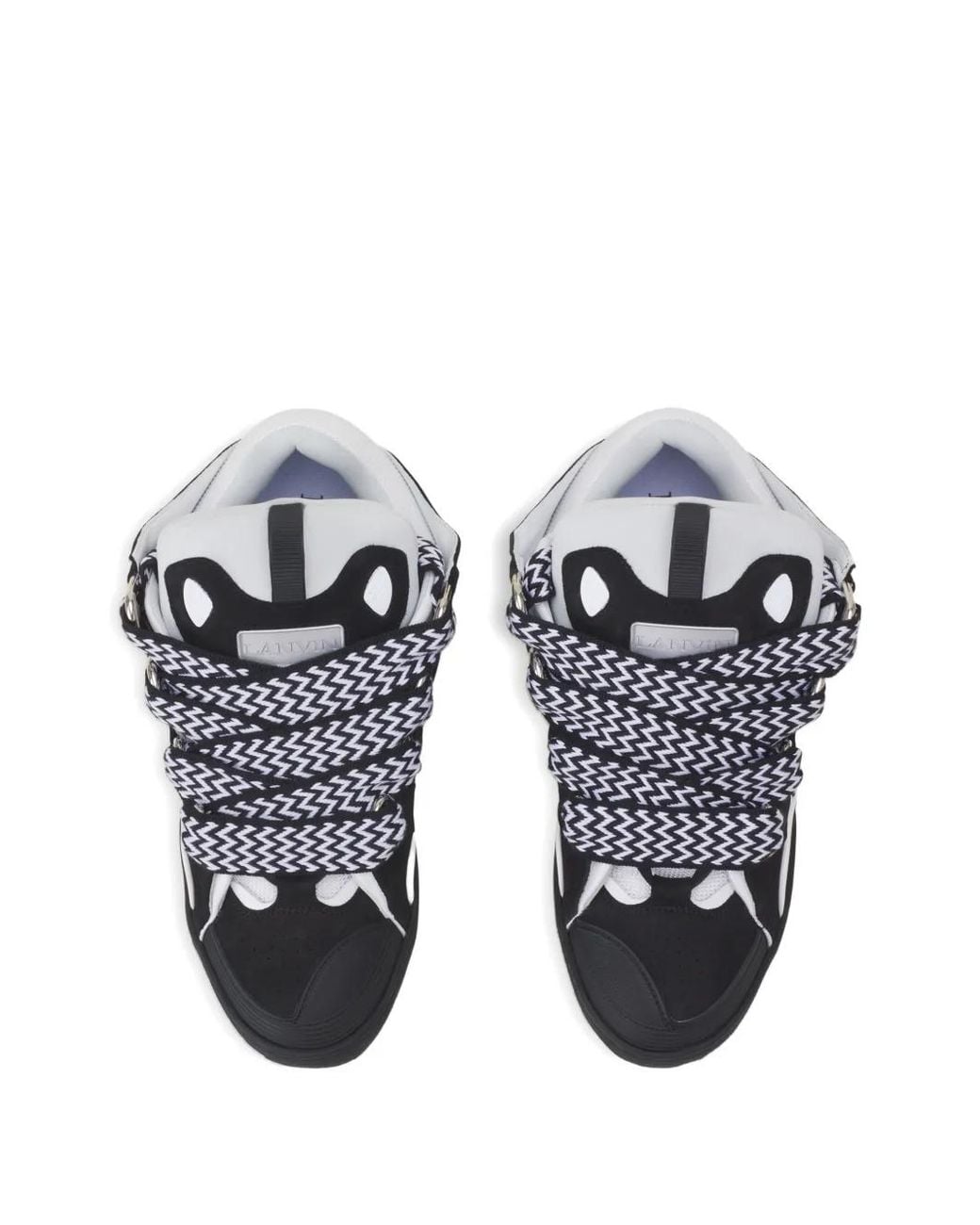 Lanvin Black Zigzag Lace-Up Sneakers