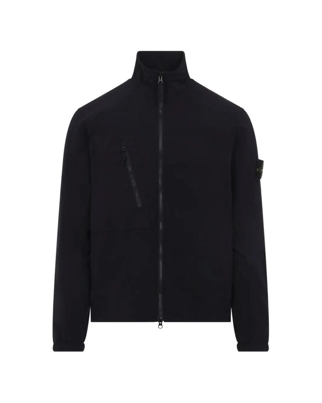 Stone Island Black 1200036 Stretch Nylon Tech Fleece Overshirt for men