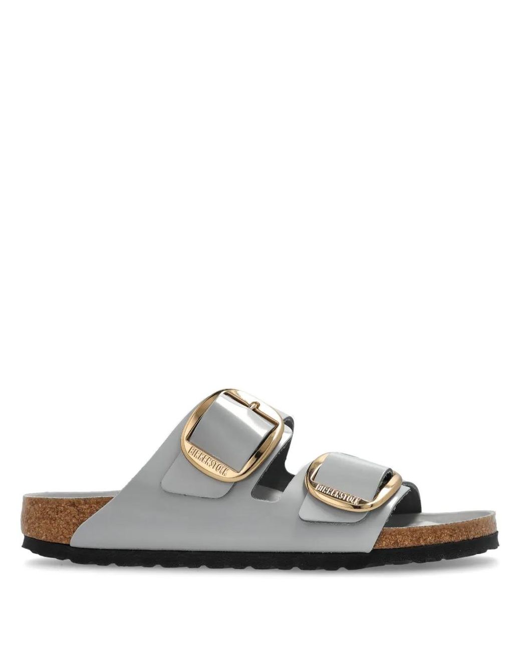 Birkenstock White Arizona Big Buckle, Natural Lea Shoes