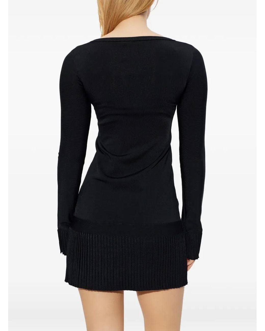 IRO Black Floca Pleated Mini Dress