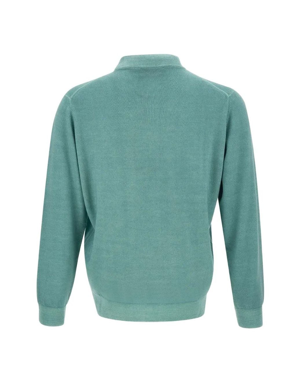 FILIPPO DE LAURENTIIS Blue Mock-Neck Merino-Wool Sweater for men