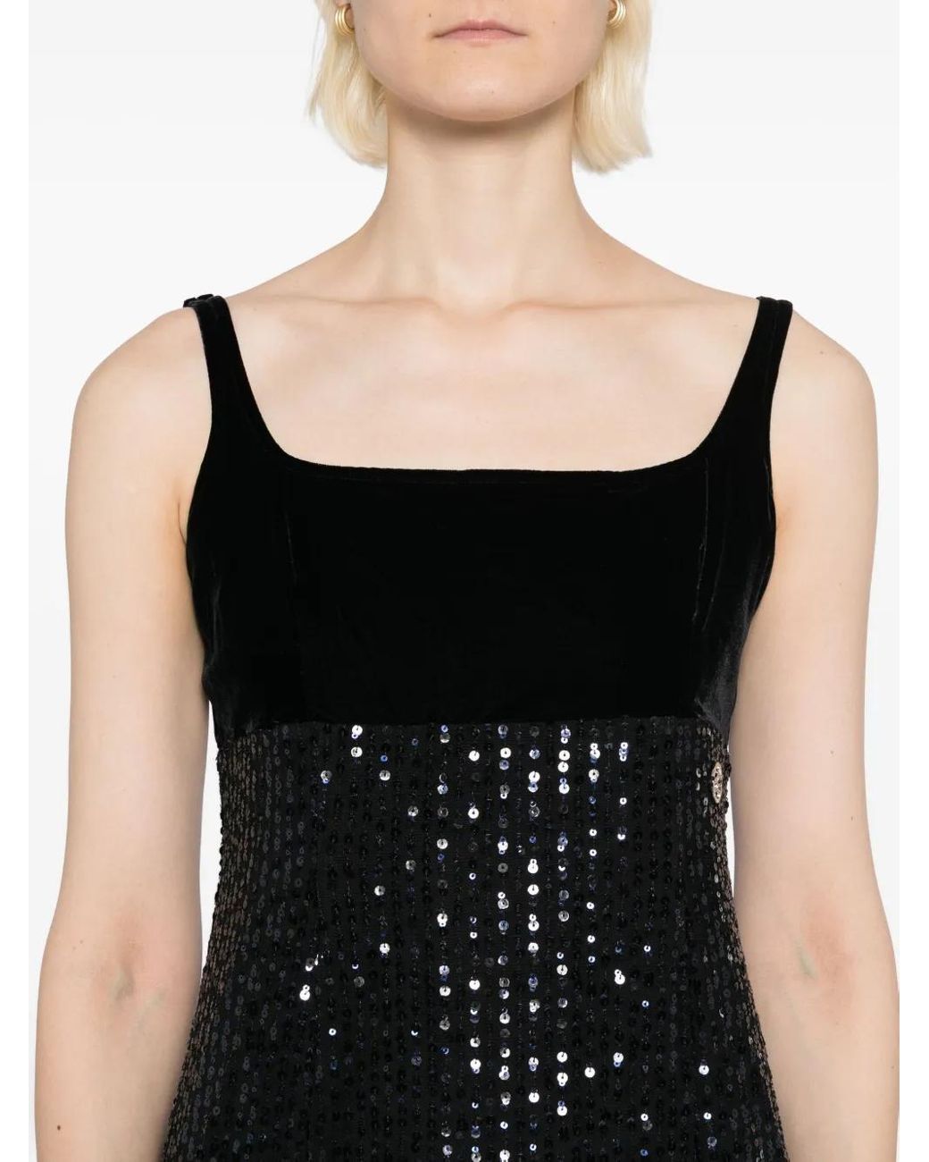 Karl Lagerfeld Black Logo-Plaque Dress