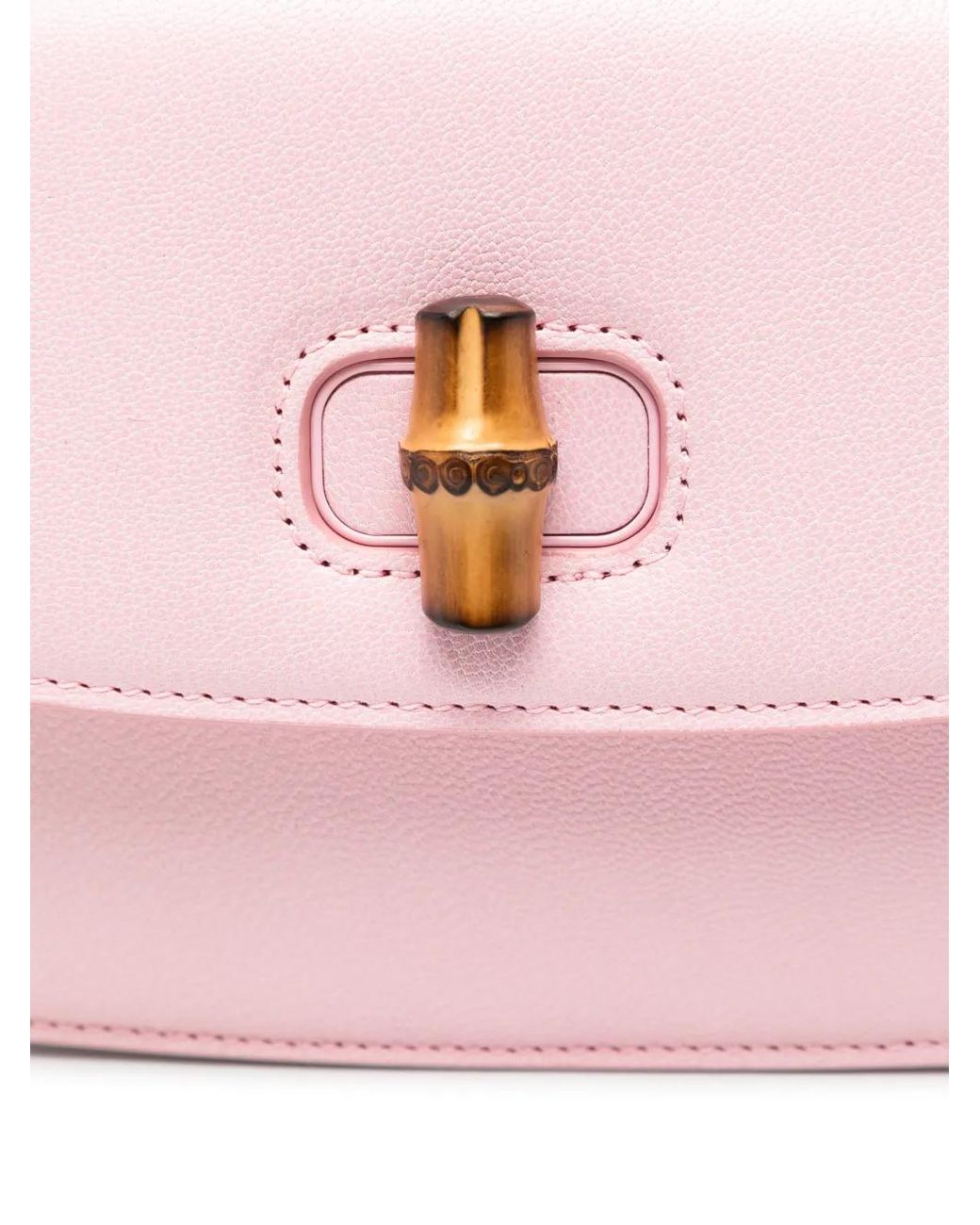 グッチGUCCI クラッチバッグ ピンク バンブー ポーチ レザー 竹 Gucci バンブー クラッチバッグ ピンク | Lyst