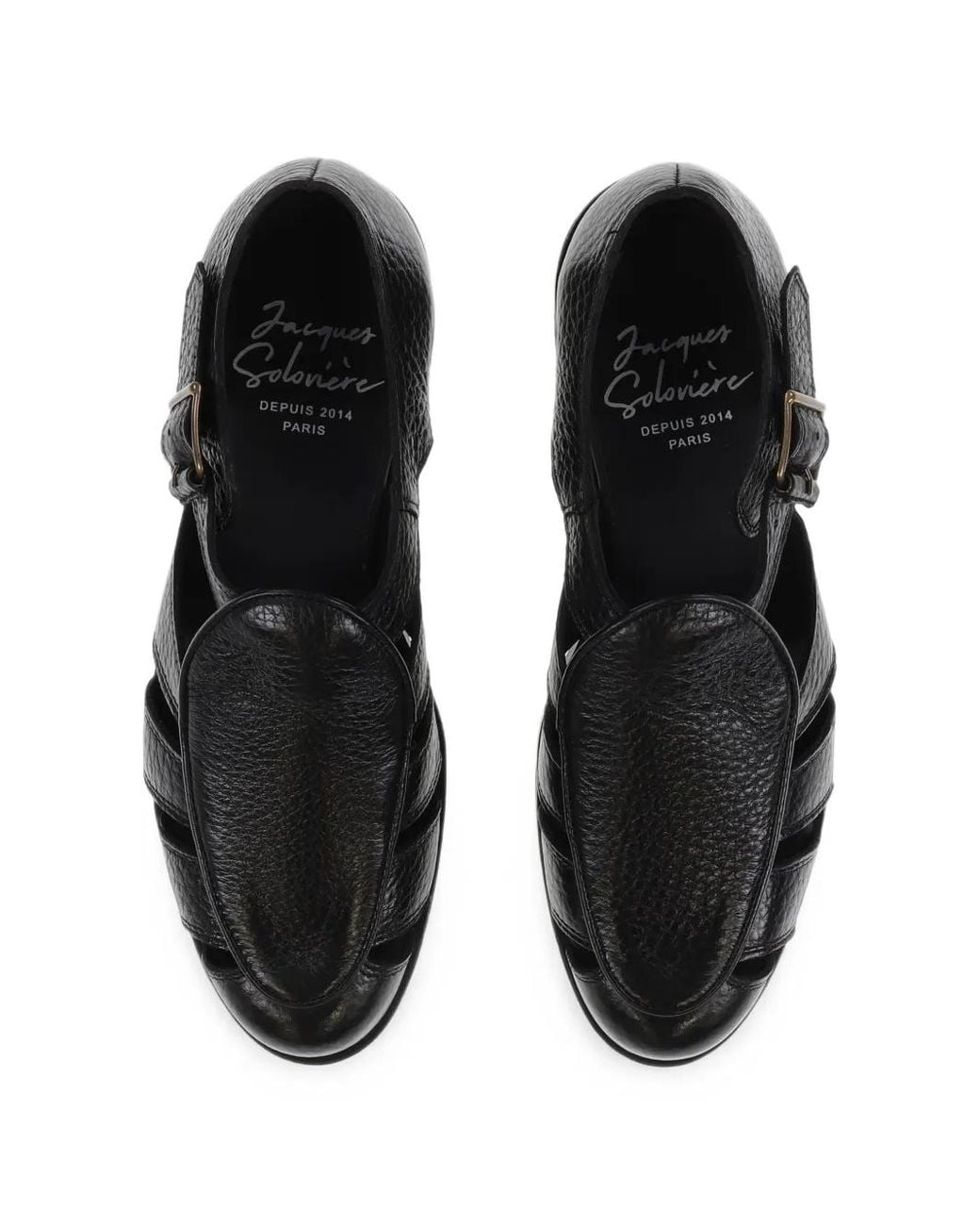 Jacques Soloviere Black Franck Leather Sandals for men
