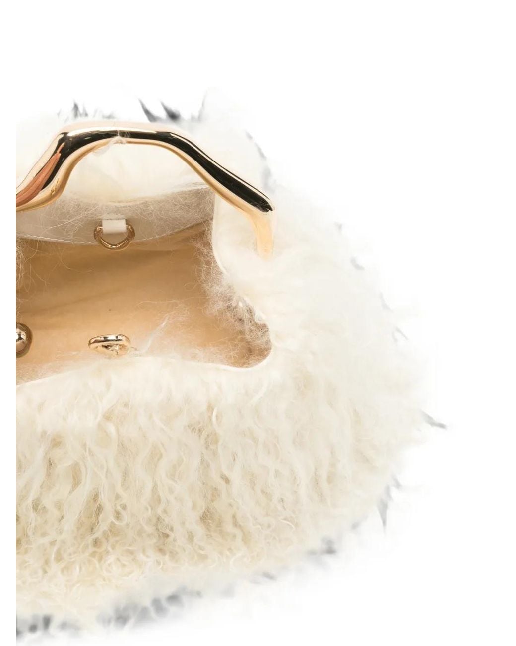 Cult Gaia Natural Solene Shearling Tote Bag