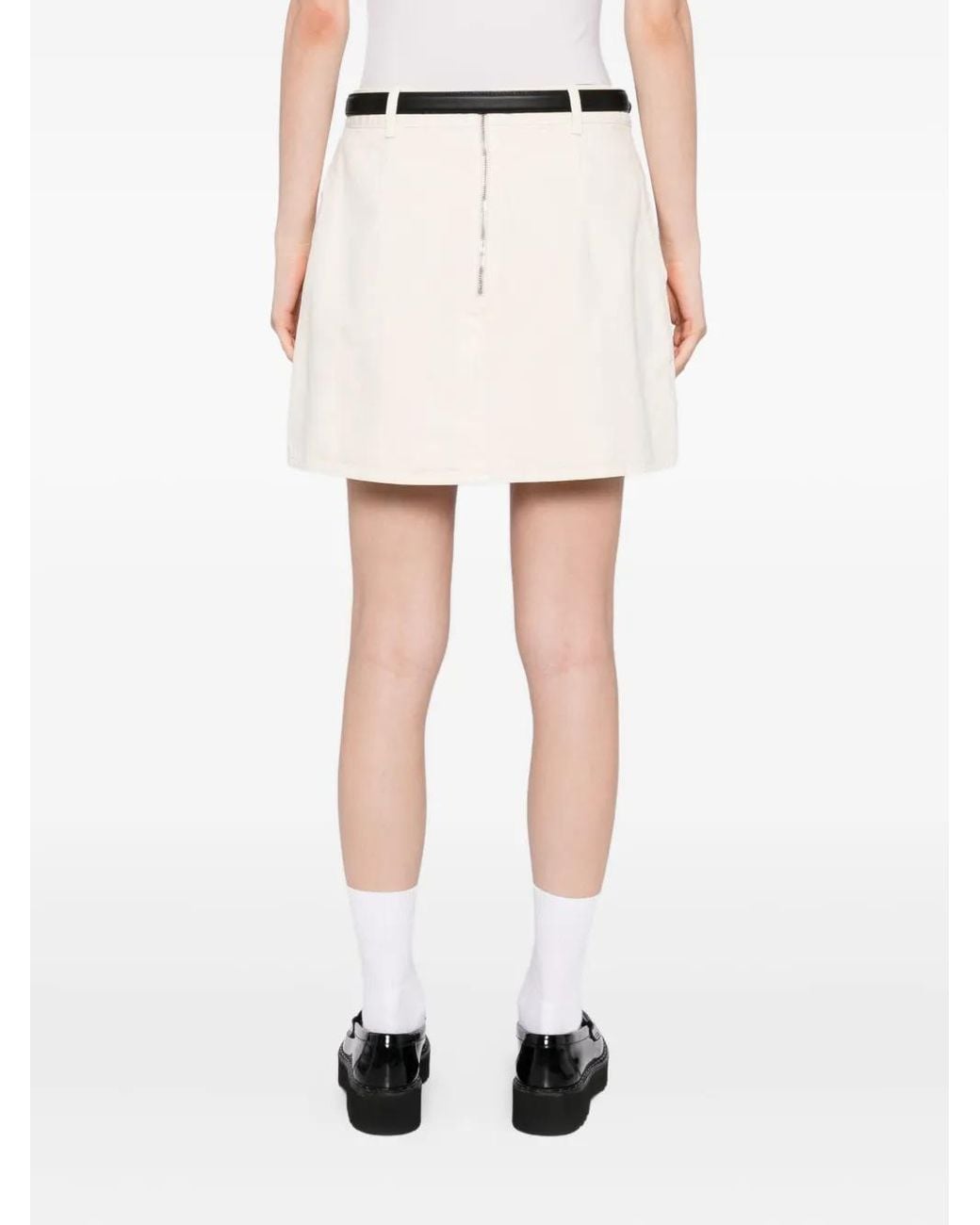 Self-Portrait White Beaded Floral Mini Skirt