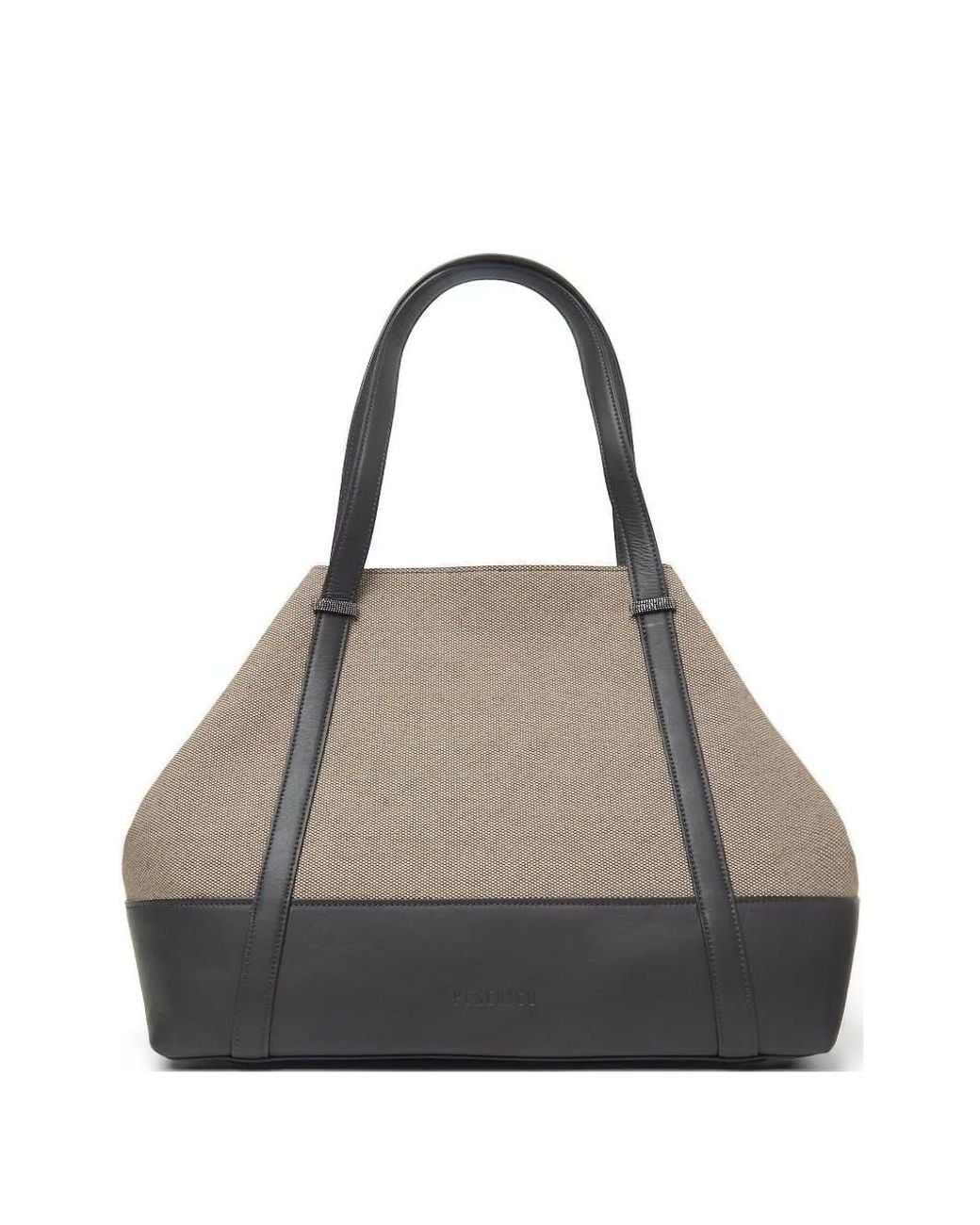 Peserico Gray Two-Tone Maxi Tote Bag