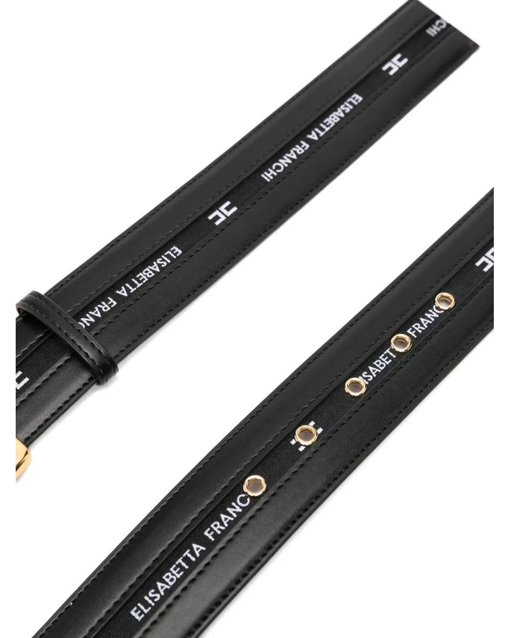 Elisabetta Franchi White Logo-Pattern Belt