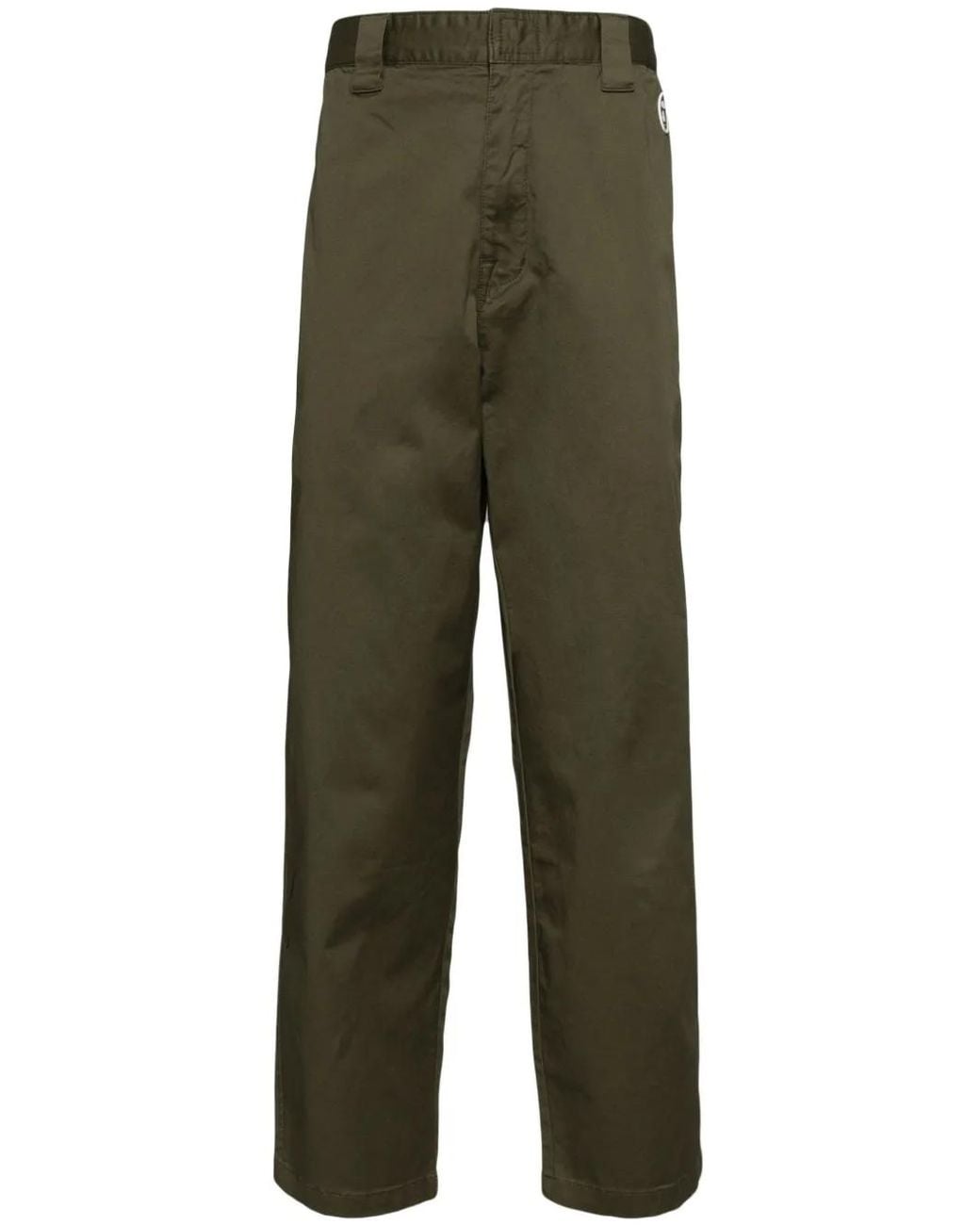 Aape By A Bathing Ape Green Logo-Patched Trousers for men