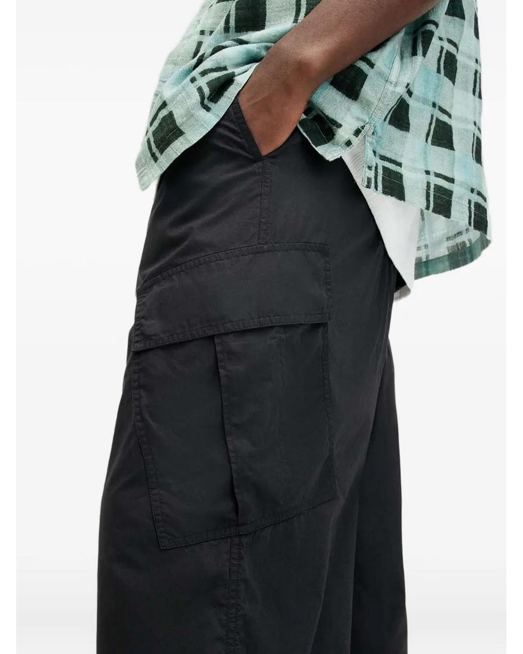 AllSaints Black Cargo-Pocket Trousers for men