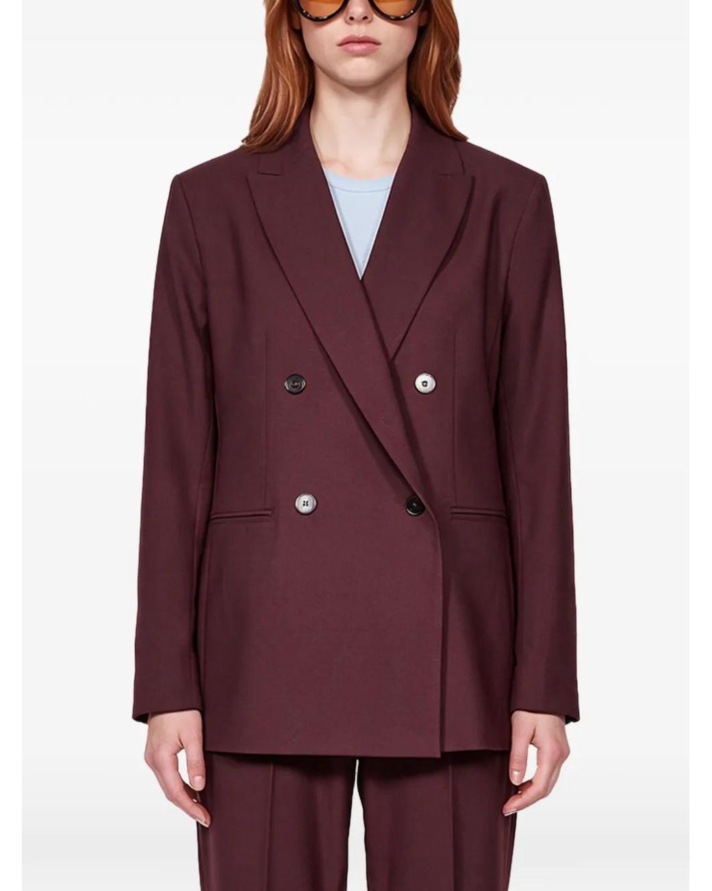 Antonelli Purple Double-Breasted Blazer