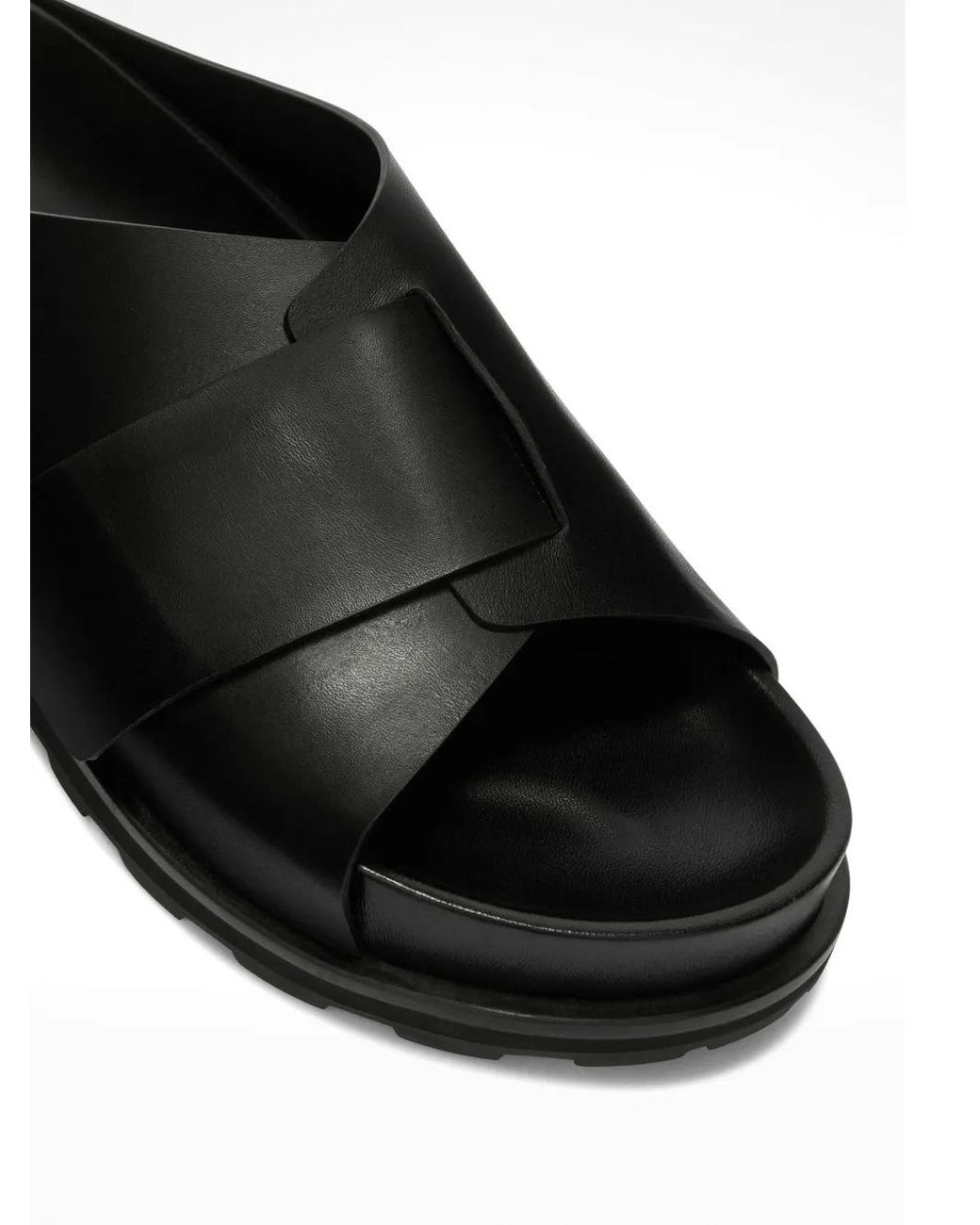 Jil Sander Black Slip-On Leather Slides for men