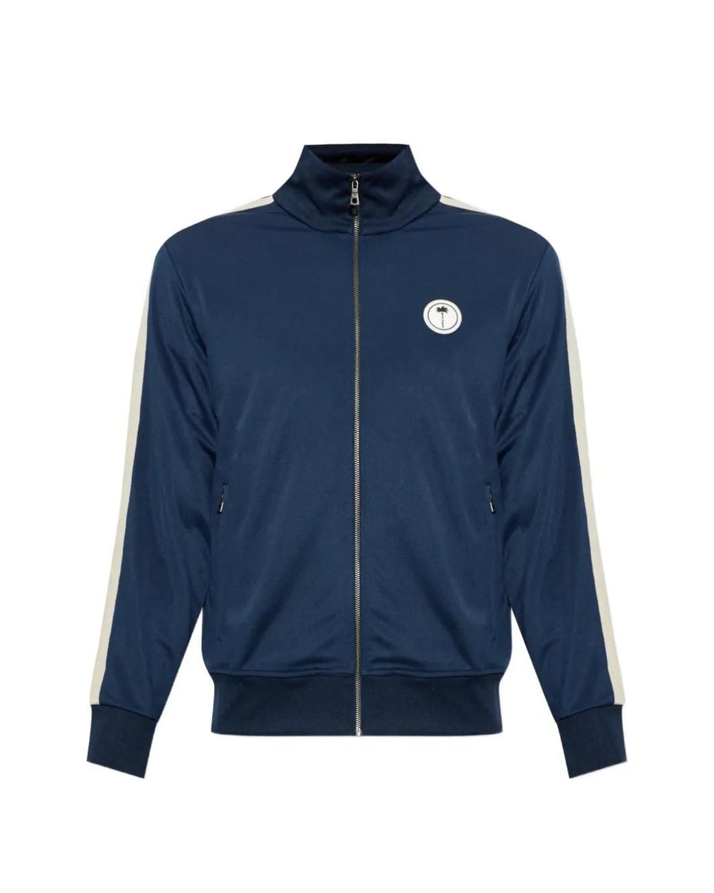 Palm Angels Blue Side-Stripe Sweatshirt for men