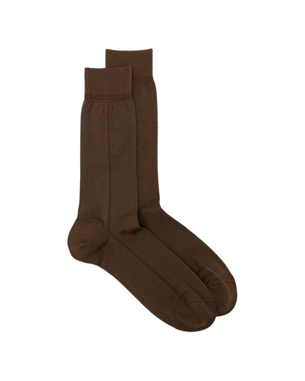 Zegna Brown Tonal-Stitching Socks