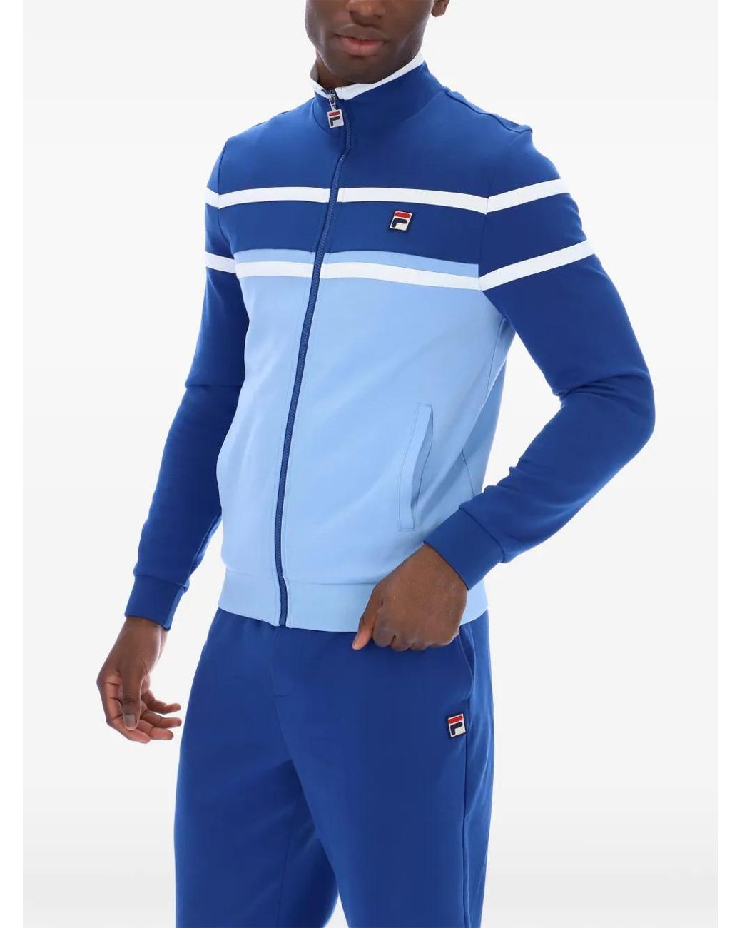 Fila Blue Giovanni Contrast-Panel Track Jacket for men