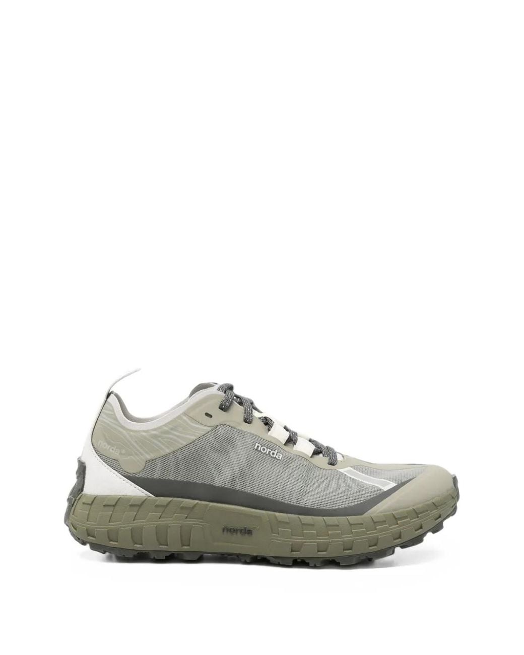 Norda Gray Logo-Print Panelled Sneakers for men