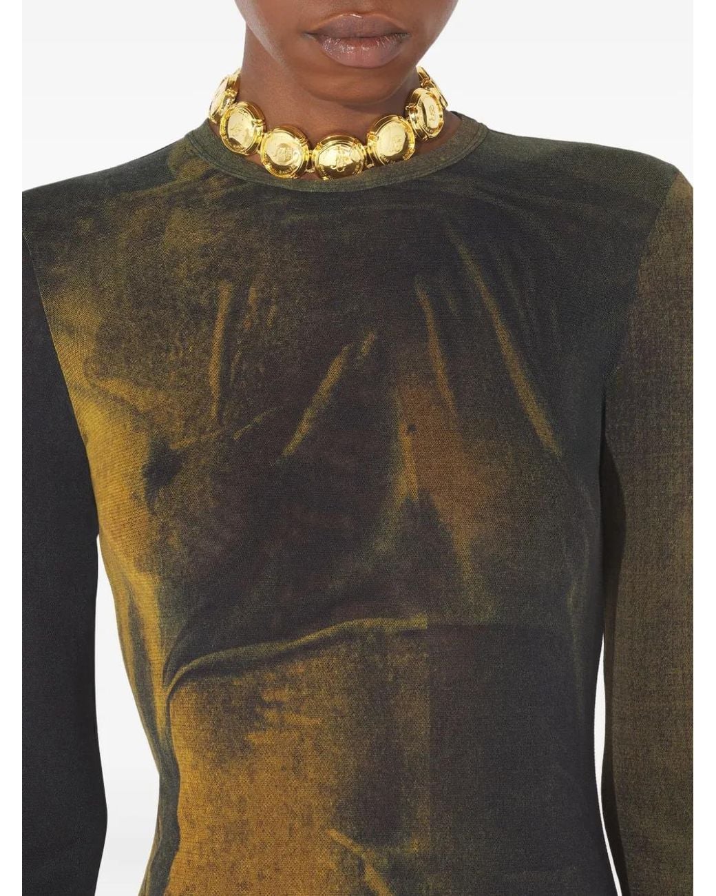 Jean Paul Gaultier Brown The Acid Water Printed Maxi Dress