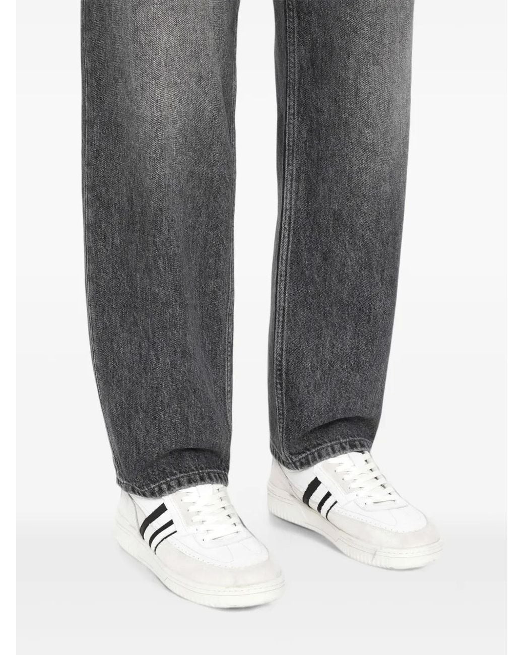 AllSaints White Baskets Basses Regan À Rayures for men