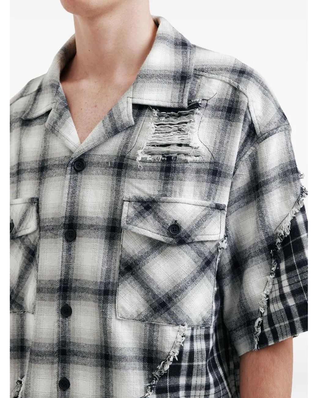 Camicia A Quadri di FIVE CM in Gray da Uomo