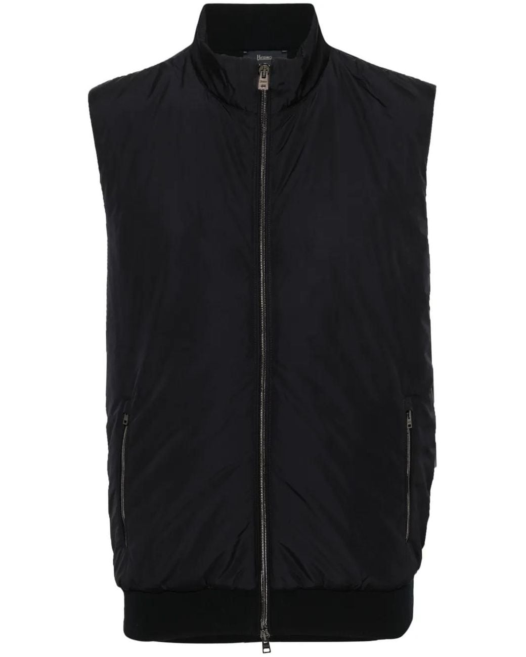 Herno Black Zipped Vest for men