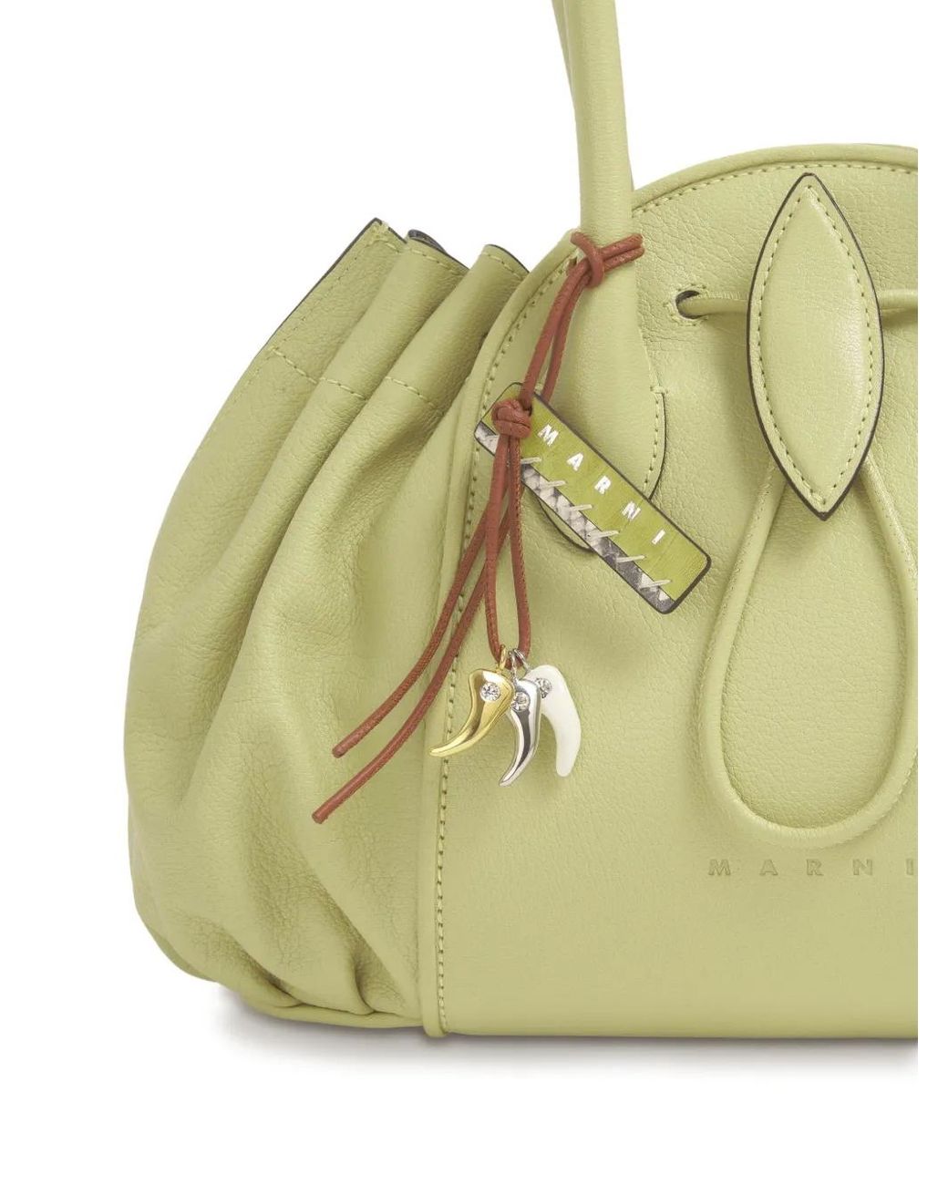 Marni Brown Leather Keyring With Wolf's Tooth Charms