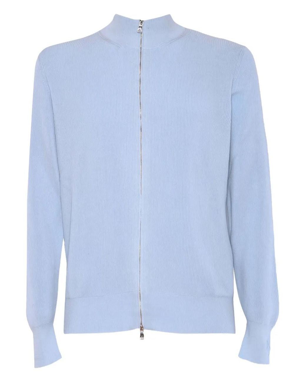 Ballantyne Blue Ribbed Zip-Up Cardigan for men