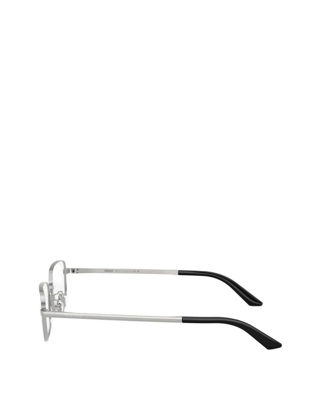 Versace White Rectangle-Frame Glasses