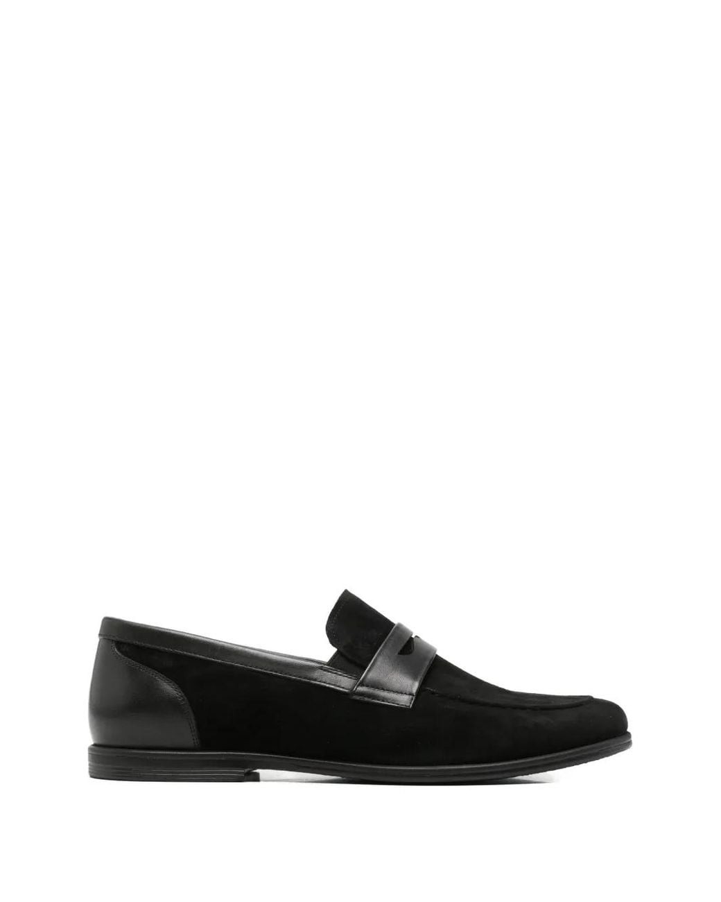 Alberto Gozzi Black Penny-Slot Loafers for men