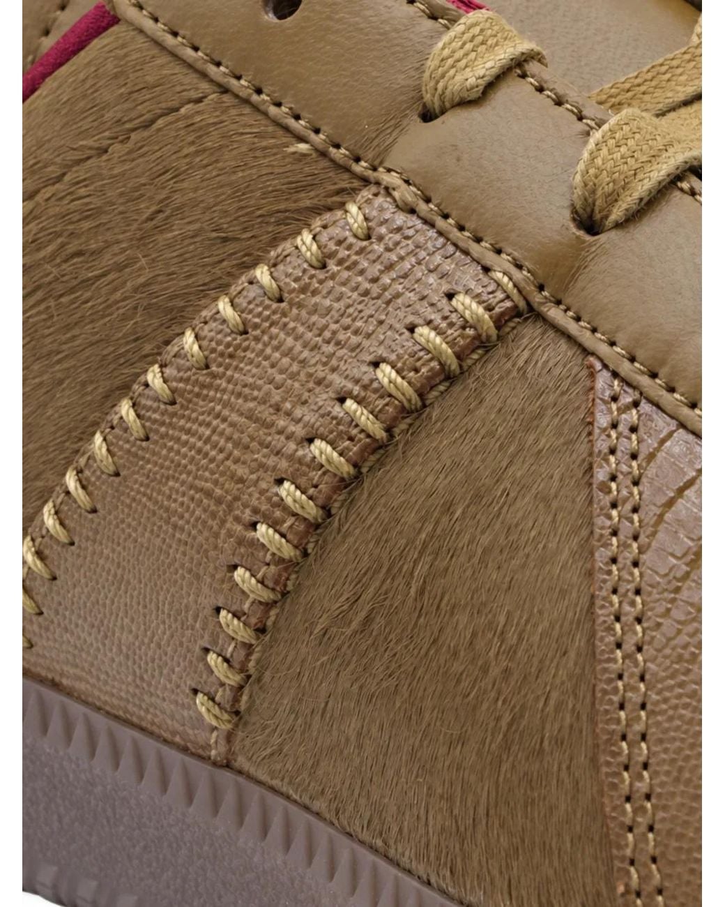 Adidas Brown X Wales Bonner Pony-Hair-Effect Whipstitch-Trim Sneakers for men