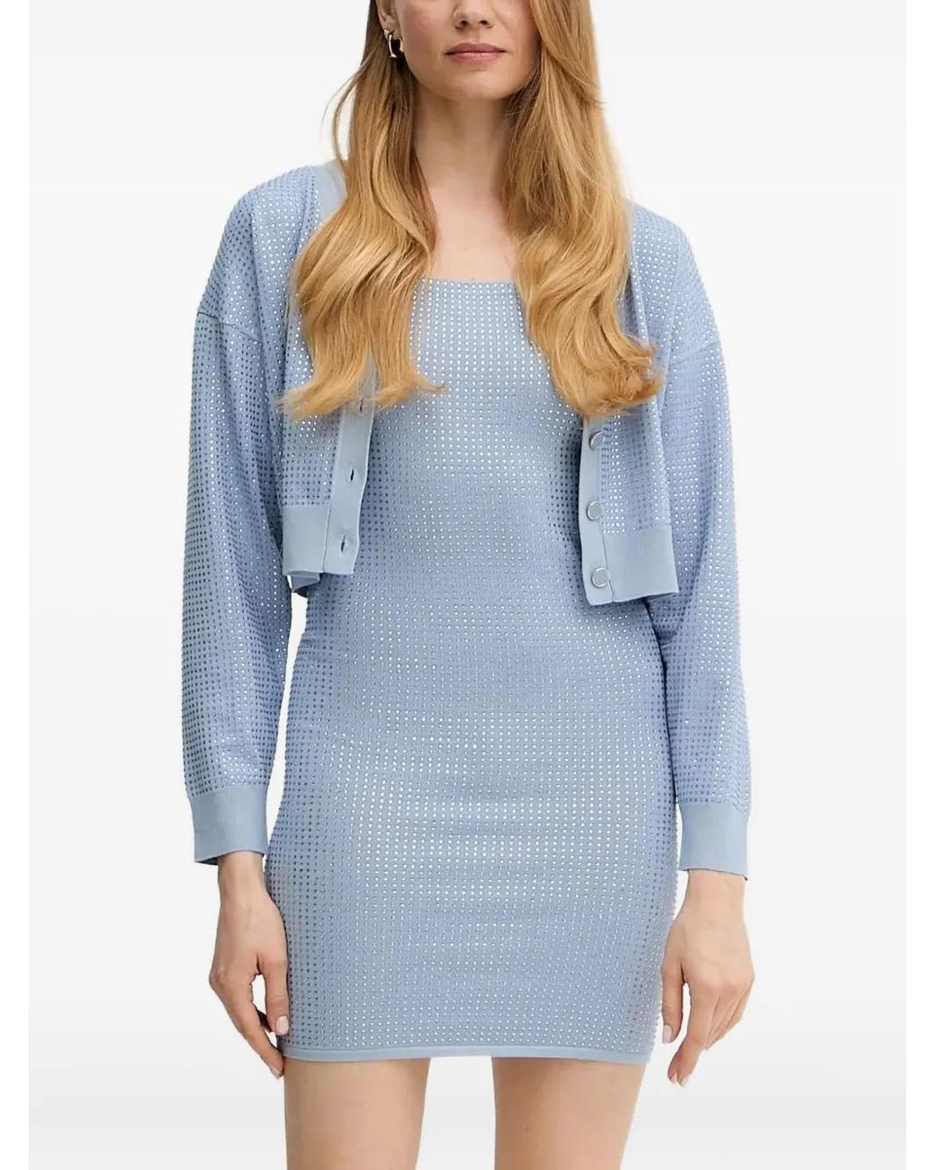 Guess Blue Embellished Cardigan