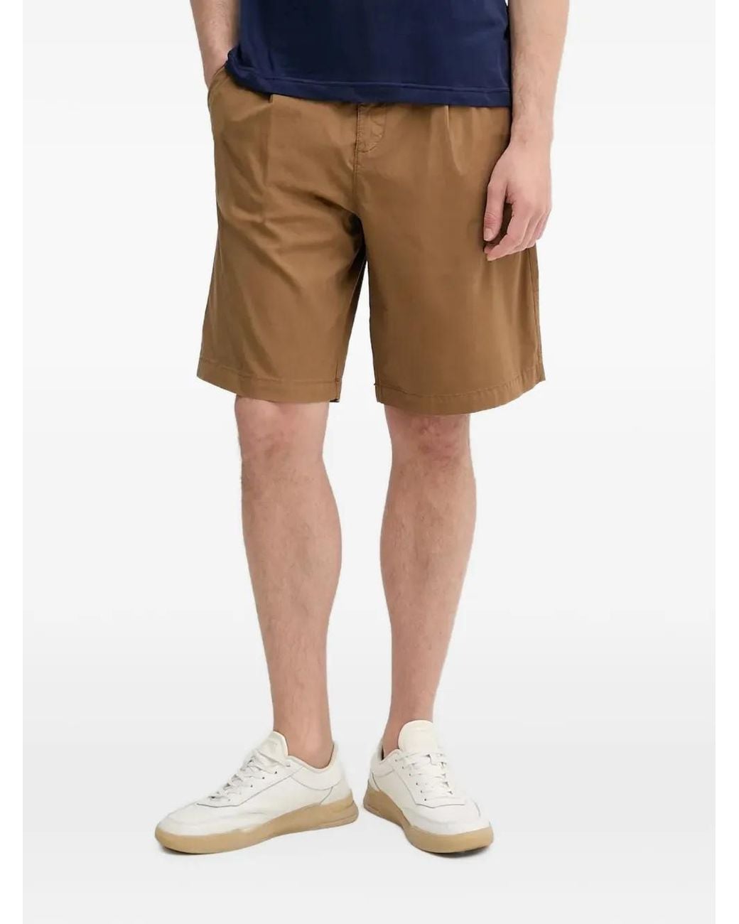 Benetton Natural Wide Pleated Shorts for men