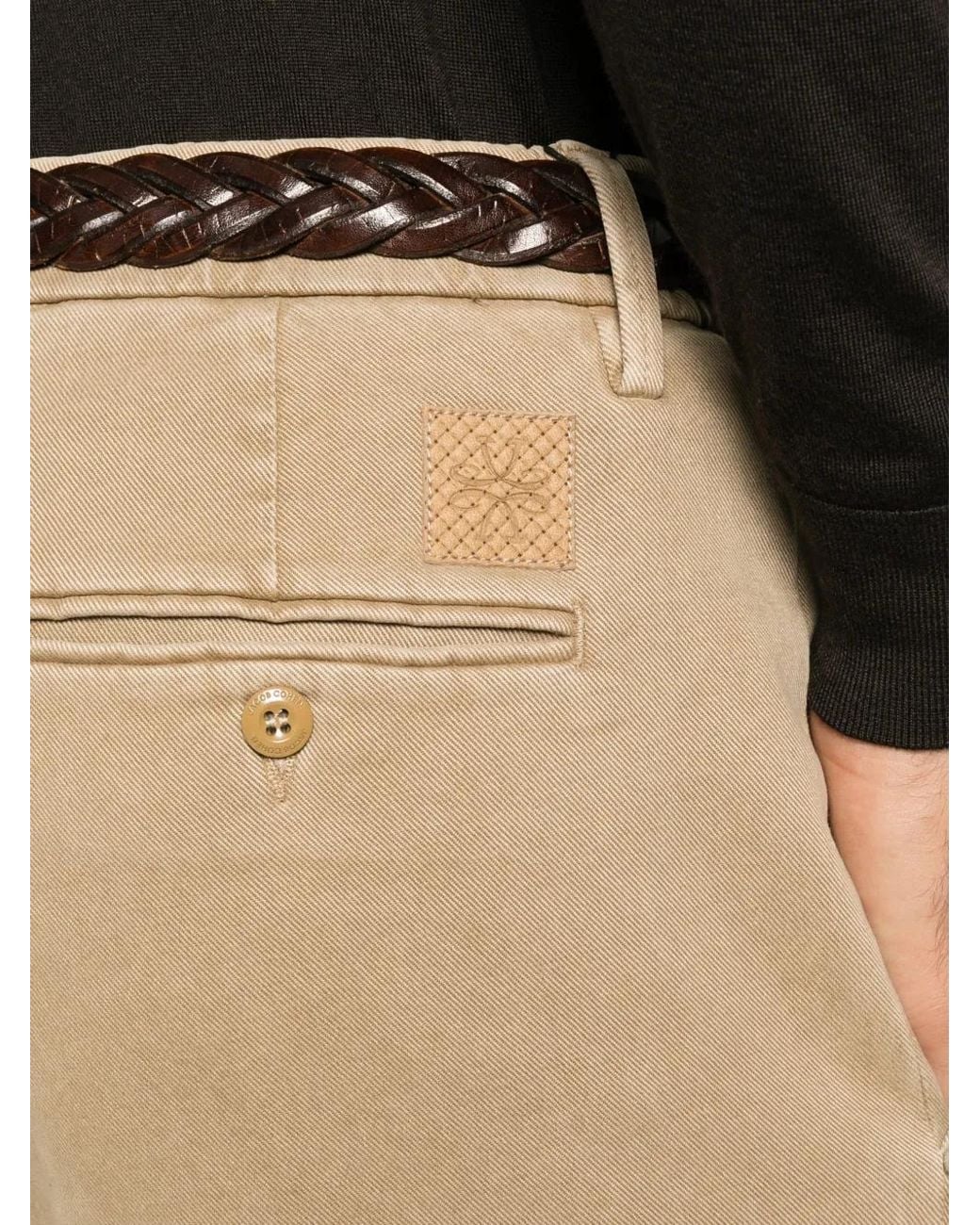 Jacob Cohen Natural Logo-Patch Straight-Leg Trousers for men