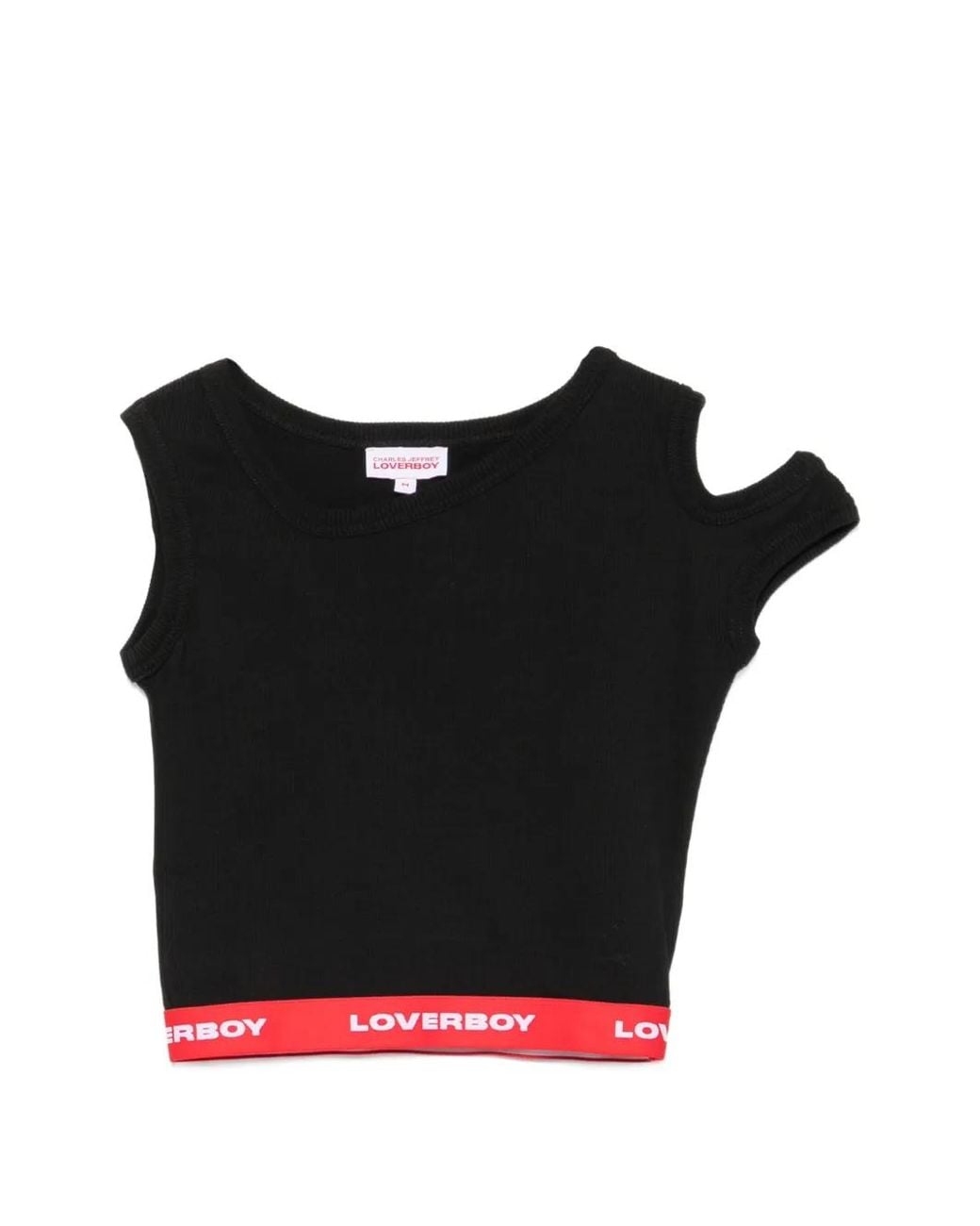 Charles Jeffrey Black Logo-Waistband T-Shirt