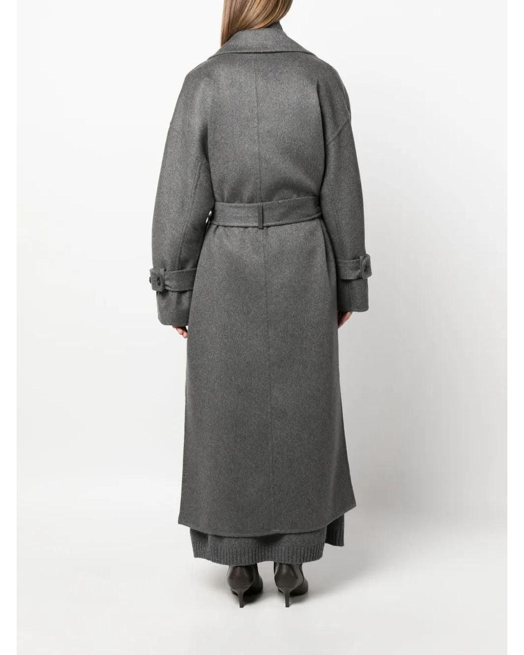 Brunello Cucinelli Gray Belted Coats