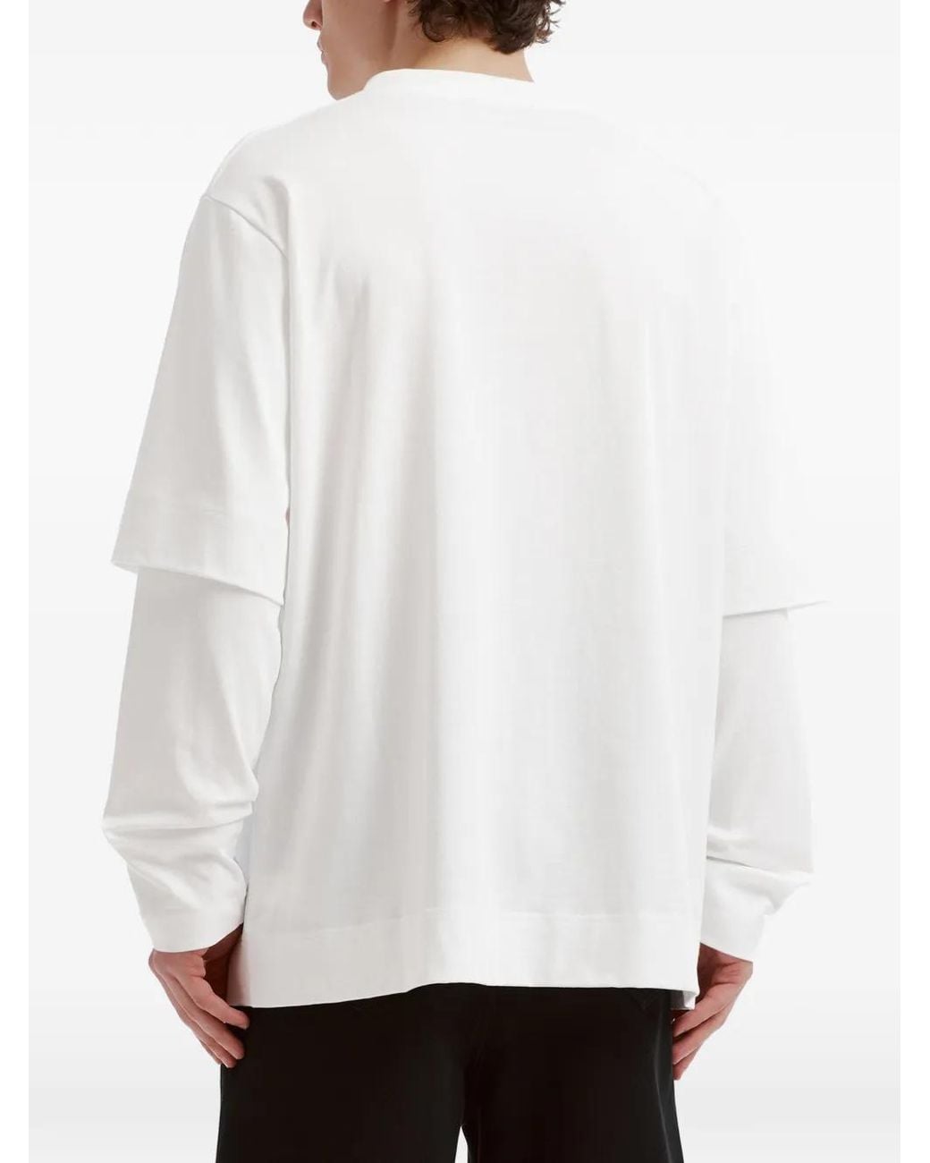 Simone Rocha White Lace-Up Double-Layered T-Shirt for men
