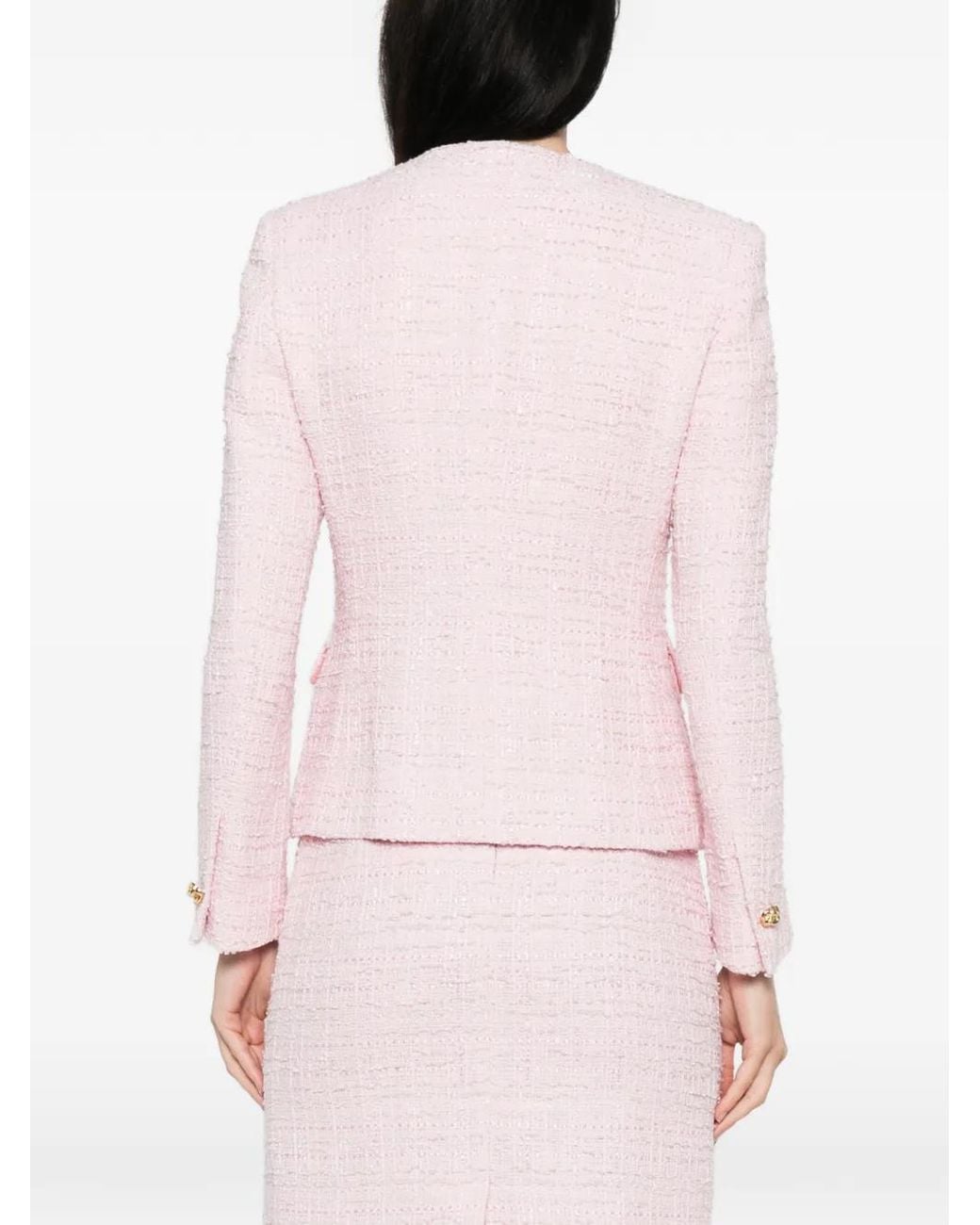 Tagliatore Pink Jodie Button Flap-Pocket Jacket
