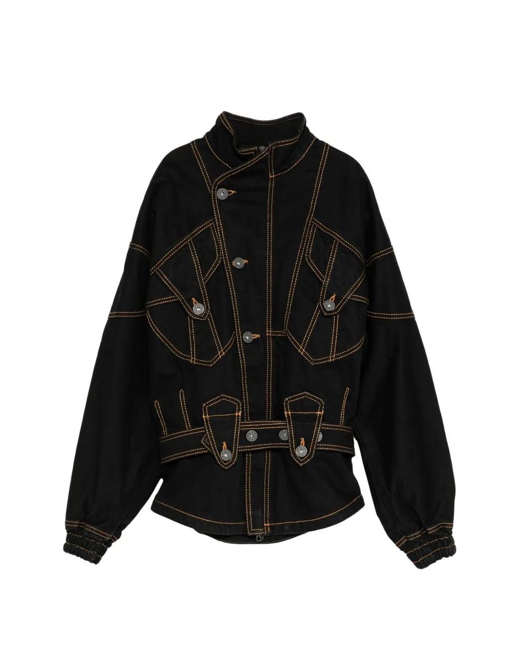 VAQUERA Black Contrast-Stitch Denim Jacket