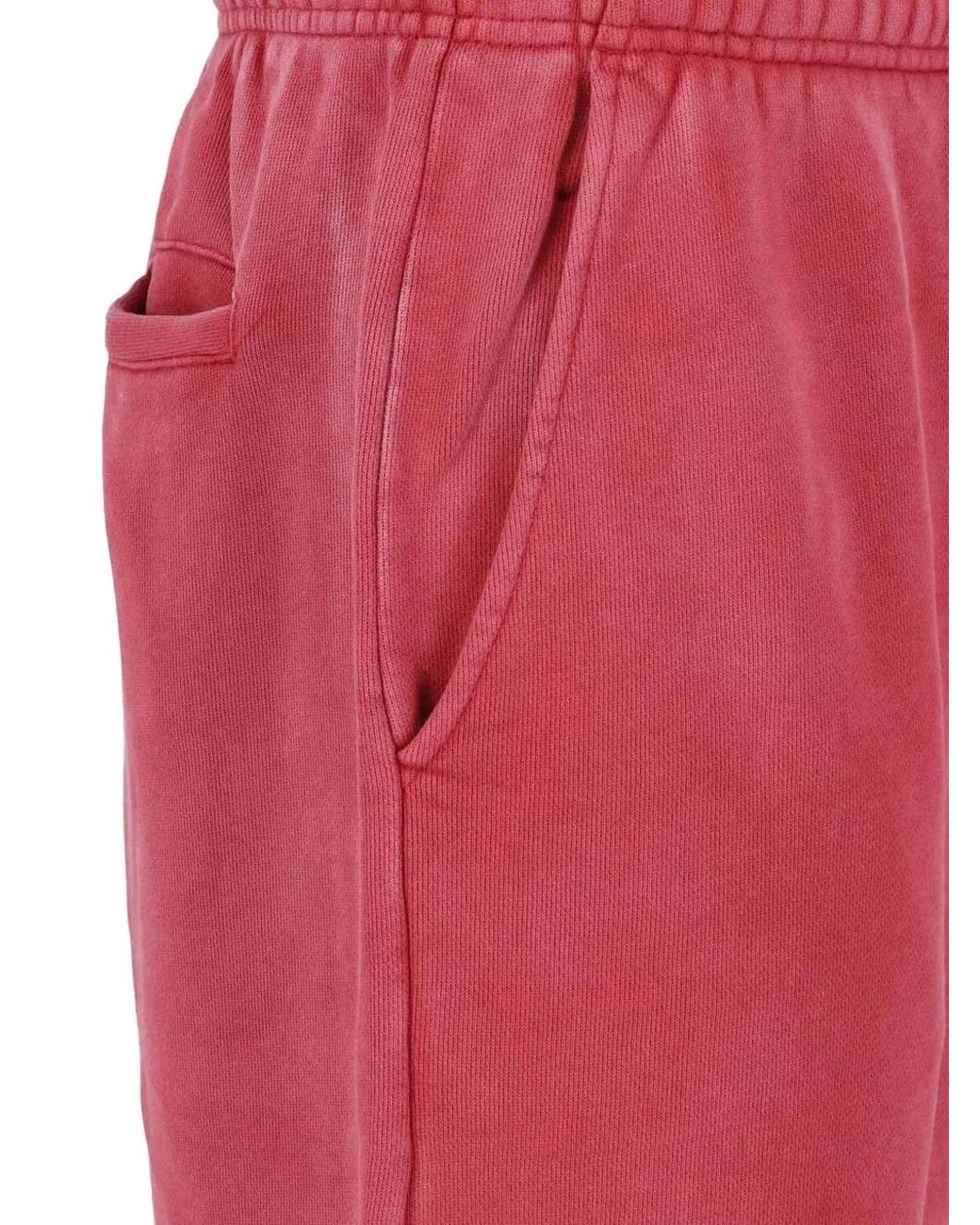 Entire studios Red Washed-Effect Drawstring Track Pants