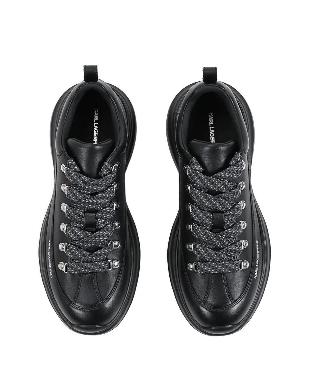 Karl Lagerfeld Black Logo-Print Lace-Up Sneakers for men