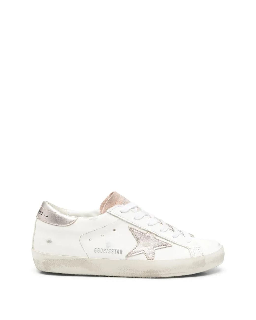 Golden Goose Deluxe Brand White Super-Star Distressed Sneakers
