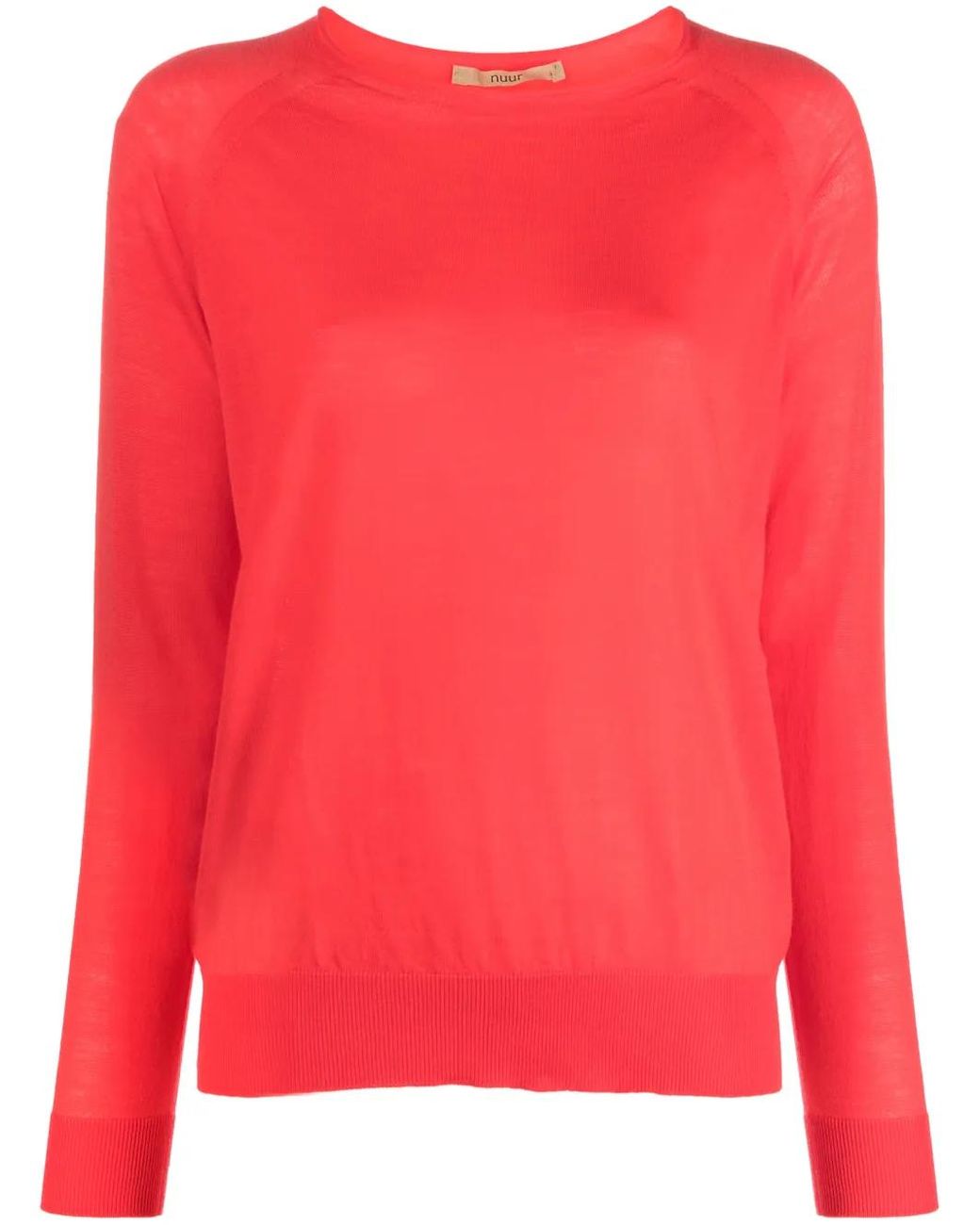 Nuur Red Crew-Neck Merino Wool Jumper